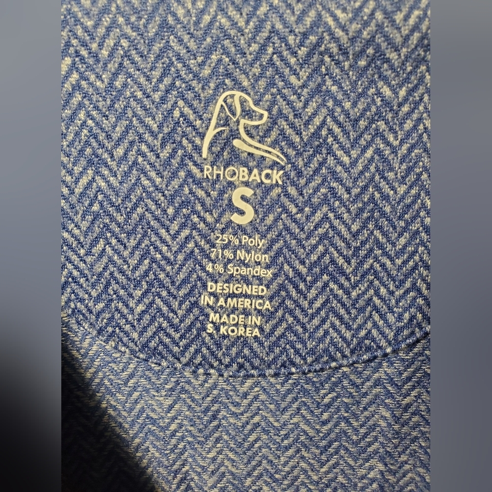 Rhoback Women's The Heather Performance Q-Zip Long Sleeve Shirt blue herringbone - Picture 5 of 5